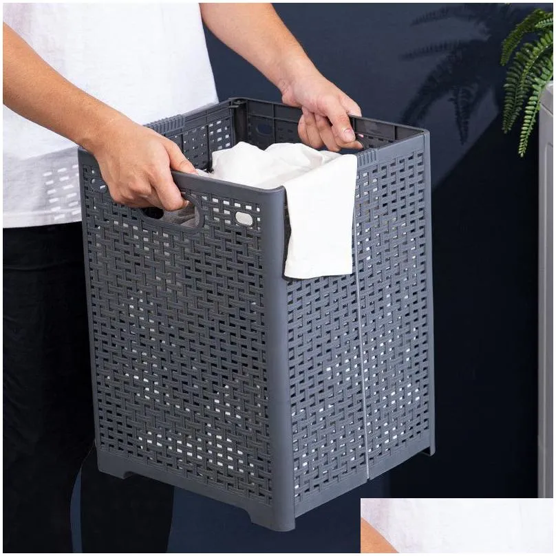 dirty clothes storage basket toys grid organizer basket collapsible large laundry hamper waterproof home laundry basket 220818