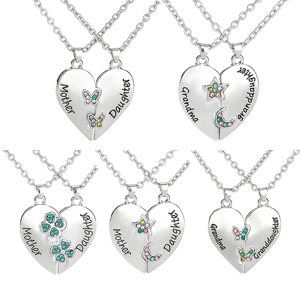 Pendant Necklaces Pendants Jewelry Diamond Peach Heart Mothers Day Gift Family Daughter Sister Crystal Necklace Drop Delivery 2021 Otrmt
