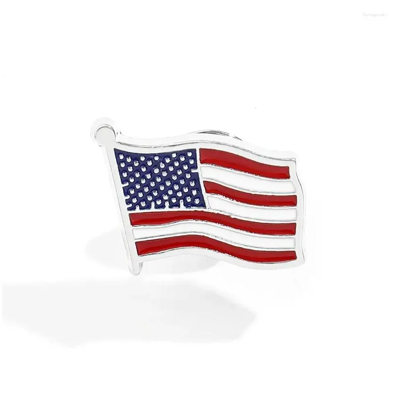 Pins, Brooches Fashion Usa American Flag Brooch Enamel Pin Custom Badge Lapel Halloween Accessories Jewelry Gift Drop Delivery Dhoi9