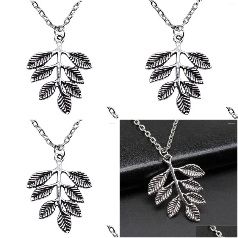 Pendant Necklaces 1pcs Branches Leaf Necklace Men Women Accessories Jewellery Making Supplies Items Chain Length 43 5cm