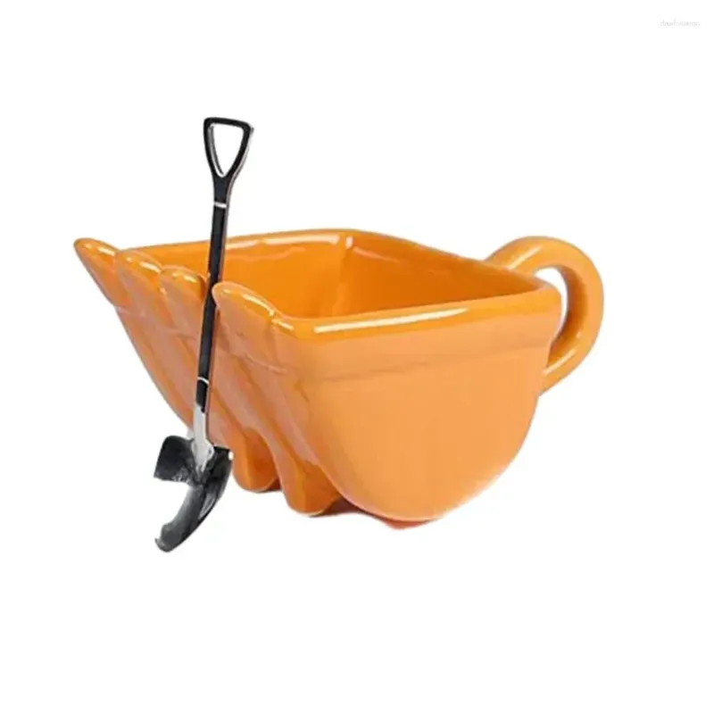 Mugs Durable Excavator Bucket Mug Coffee Cup For Cafe Restaurant Funny 340ml Kitchen Accessories Spoon Cake