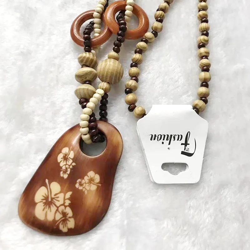 Pendant Necklaces 2023 Boho Jewelry Ethnic Style Long Hand Made Bead Wood Elephant Necklace For Women Price Decent Wholesale Dropship Ot4Ud