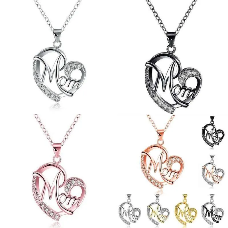 Pendant Necklaces Pendants Jewelry Diamond Peach Heart Mothers Day Gift Family Daughter Sister Crystal Necklace Drop Delivery 2021 Otqpv