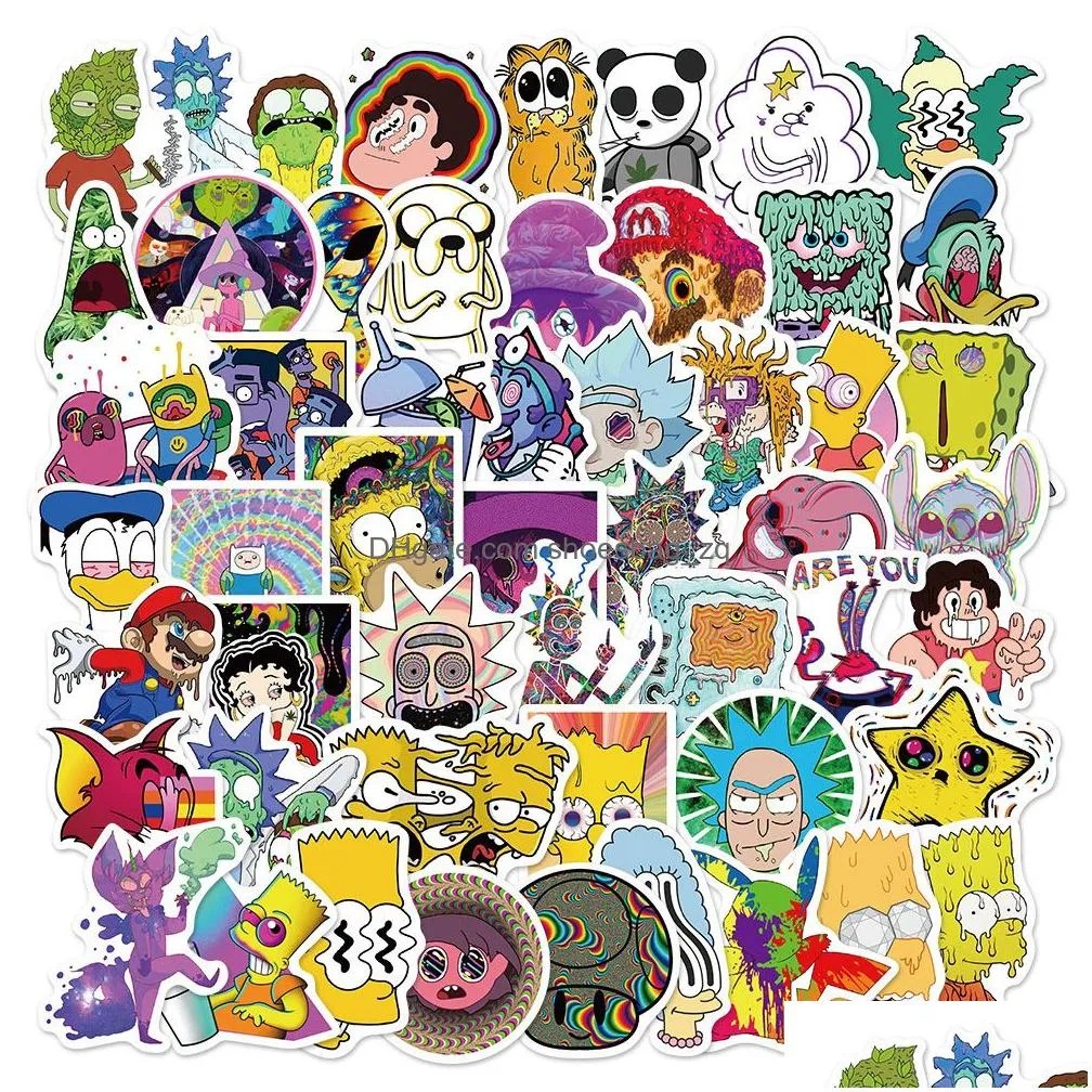 50PCS Cartoon stickers anime Graffiti Sticker Waterproof Scooter Laptop Luggage Stickers Wholesale