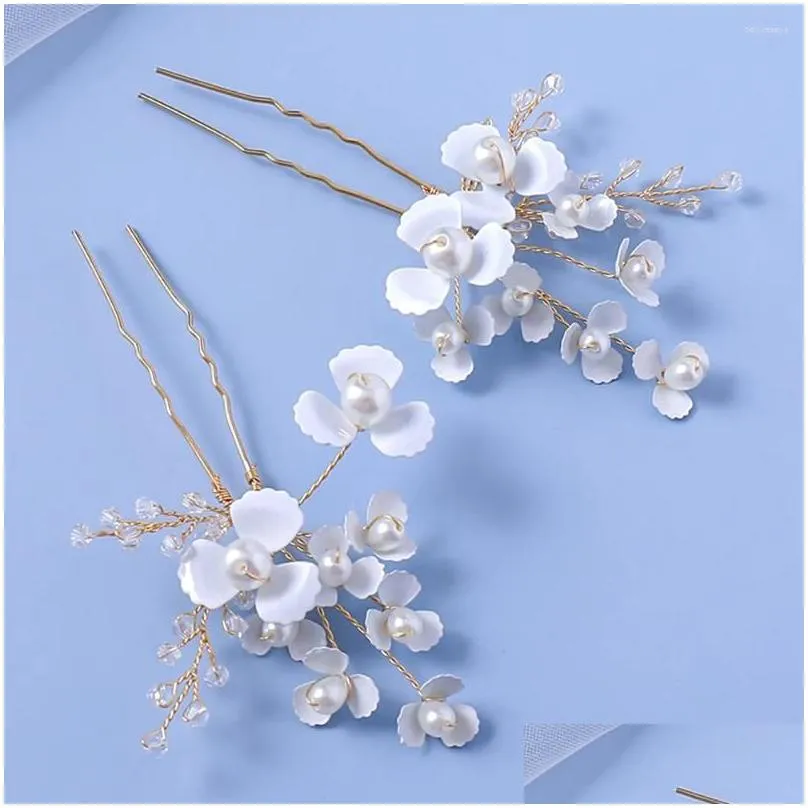 Hair Clips Woman`s Retro Forks 2 Pcs Set With Shiny Color-preserving Artificial Crystal For Cheongsam Chinese Clothes Dress