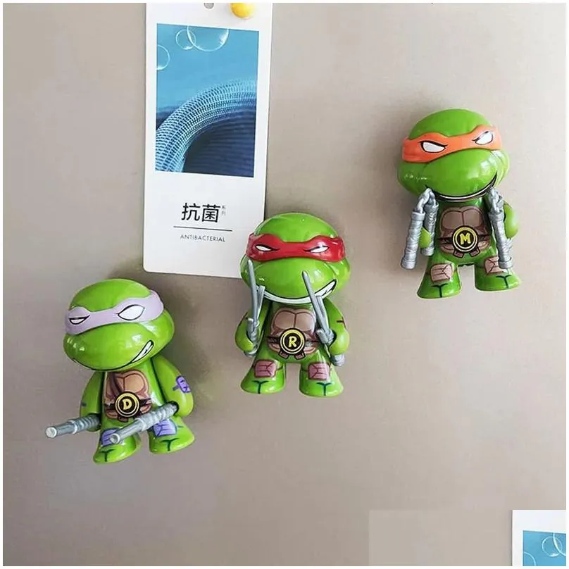 Fridge Magnets 4Pcs Cartoon Turtle Resin Cute Magnetic Sticker Car Ornaments Decorations Toys Ornament Accessories Refrigerator Magne Dhnh5
