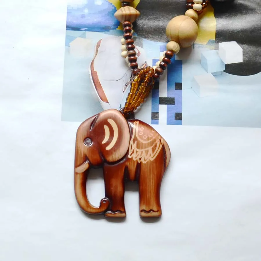 Pendant Necklaces 2023 Boho Jewelry Ethnic Style Long Hand Made Bead Wood Elephant Necklace For Women Price Decent Wholesal Dhgarden Dhoem