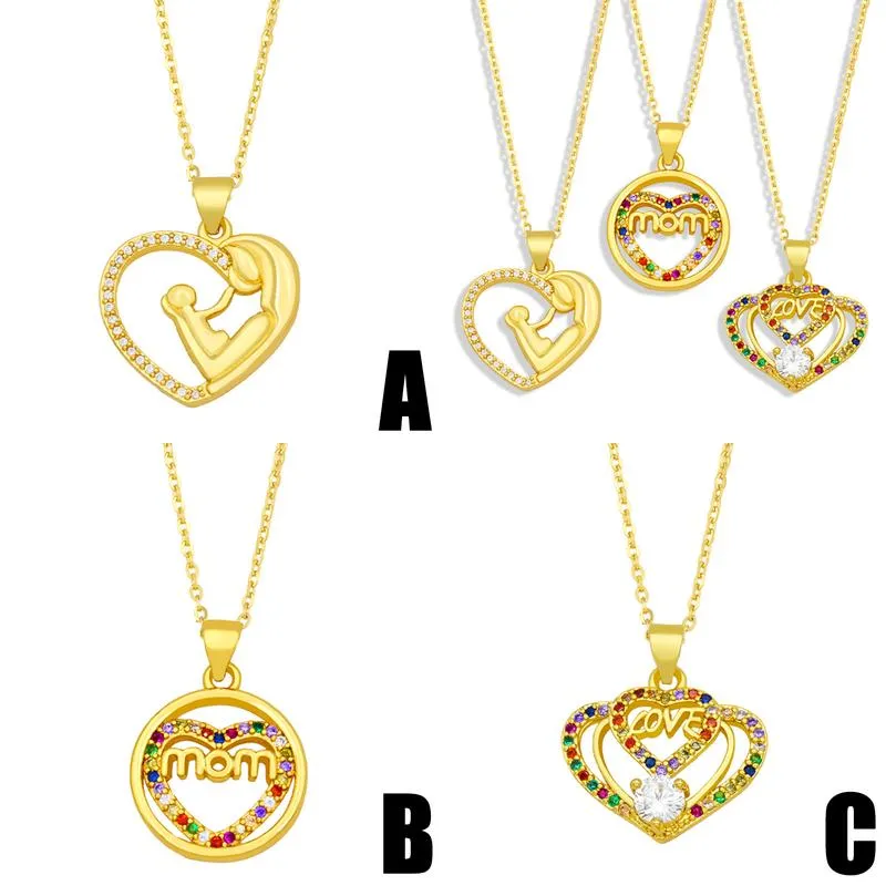 Pendant Necklaces Pendants Jewelry Diamond Peach Heart Mothers Day Gift Family Daughter Sister Crystal Necklace Drop Delivery 2021 Ot0Da