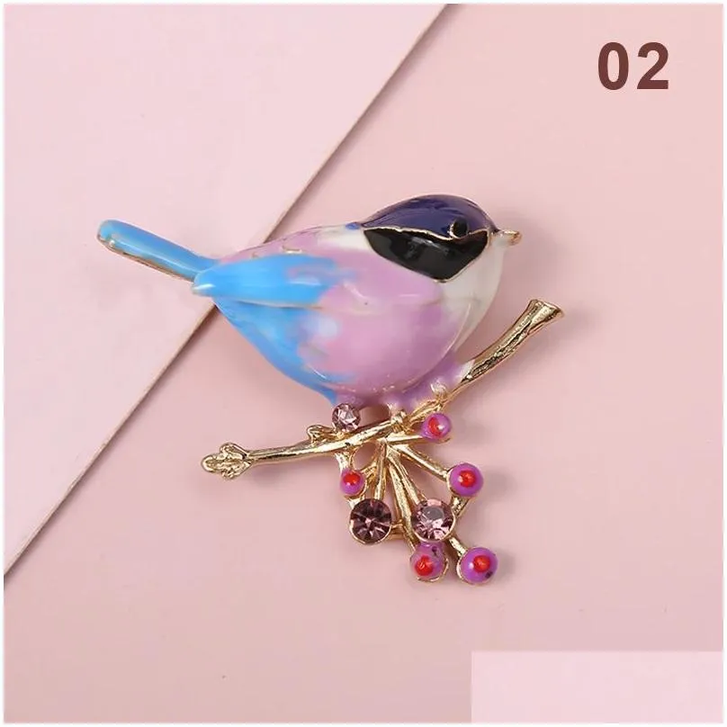 2024 New Multicolor Bird Brooch Pins Quality Enamel Ainmal Brooches New Year Designer Jewelry Gift
