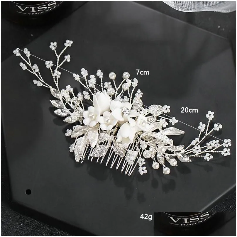 Hair Clips Style Bridal Comb Headdress Flower Handmade Pan Accessories TEN