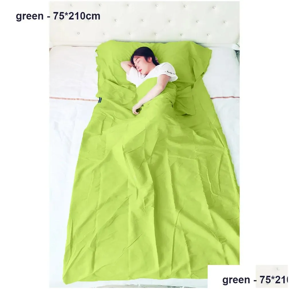 Wholesale-Sleeping Sheet Bag Sleep Sack Cover Portable Lightweight For Outdoor Camping Hiking Travel ED-shipping