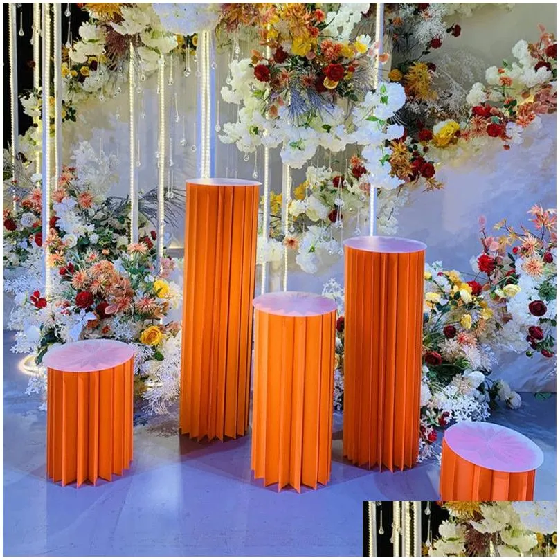 4pcs wedding diy round cylinder pedestal display art decor cake rack plinths pillars for diy wedding decorations holiday