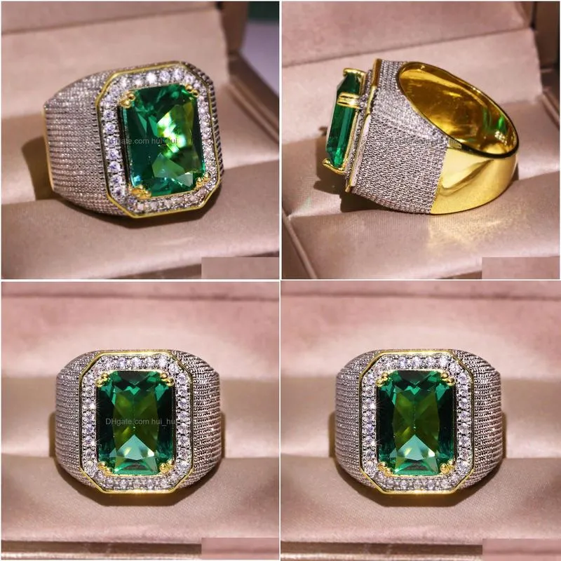 handmade jewelry fashionable green grandmother zircon mens and womens rings