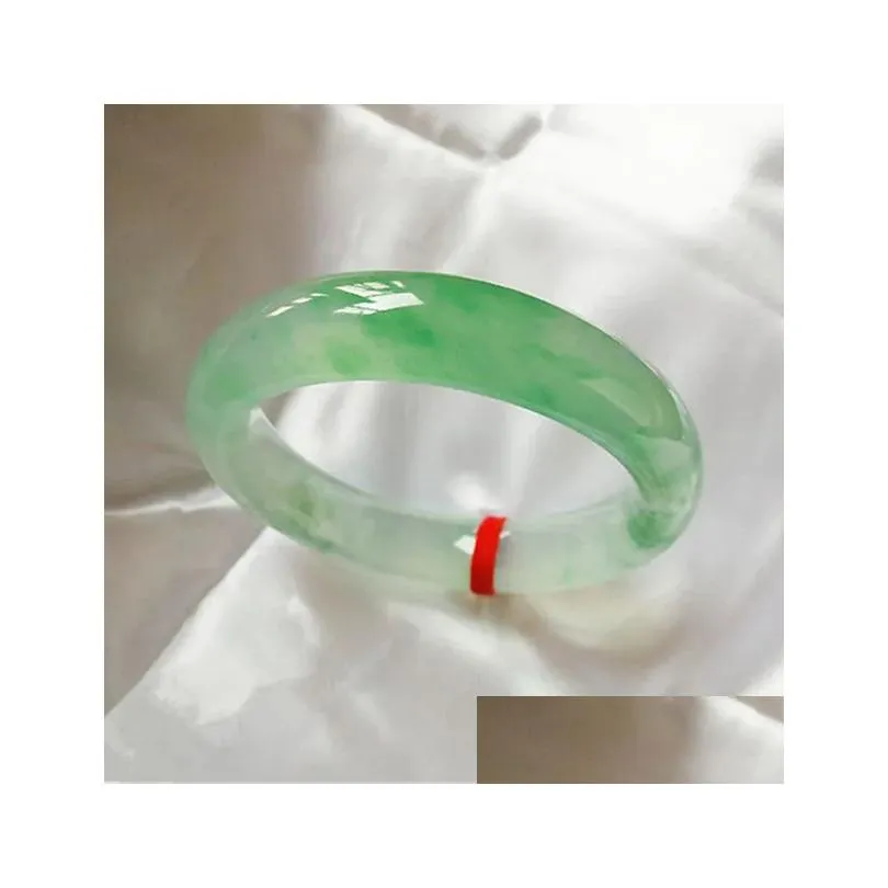 Bangle Send Certificate Pure Myanmar Jade A-Class 53mm-62mm Light Green Bracelet Elegant Princess Gift