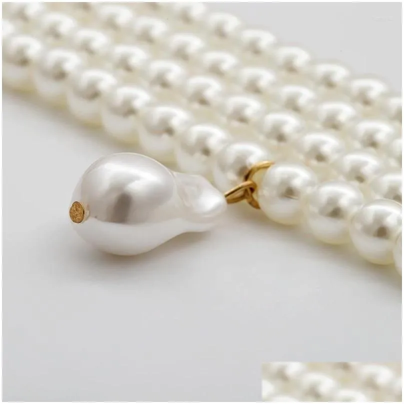 Chains European Creative Choker Necklaces Fashion Baroque Imitation Pearl Necklace Women Temperament Multi Layer Beads Access