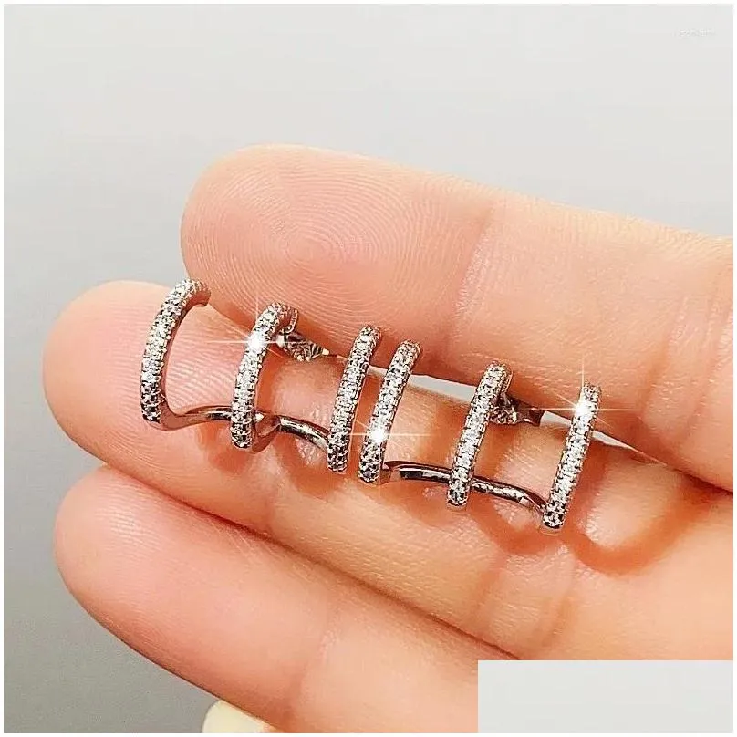 Stud Earrings Huitan Silver Color 2024 Trendy Climb Claw Shaped Ear Piercing Accessories Wedding Party Women Jewelry Wholesale