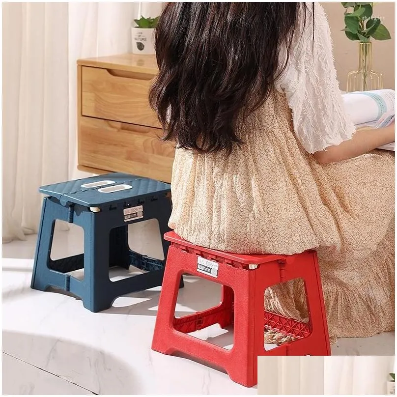 Camp Furniture Portable Mini Outdoor Stool - 1pc Thickened Plastic Folding Chair & Bench For Adults Kids