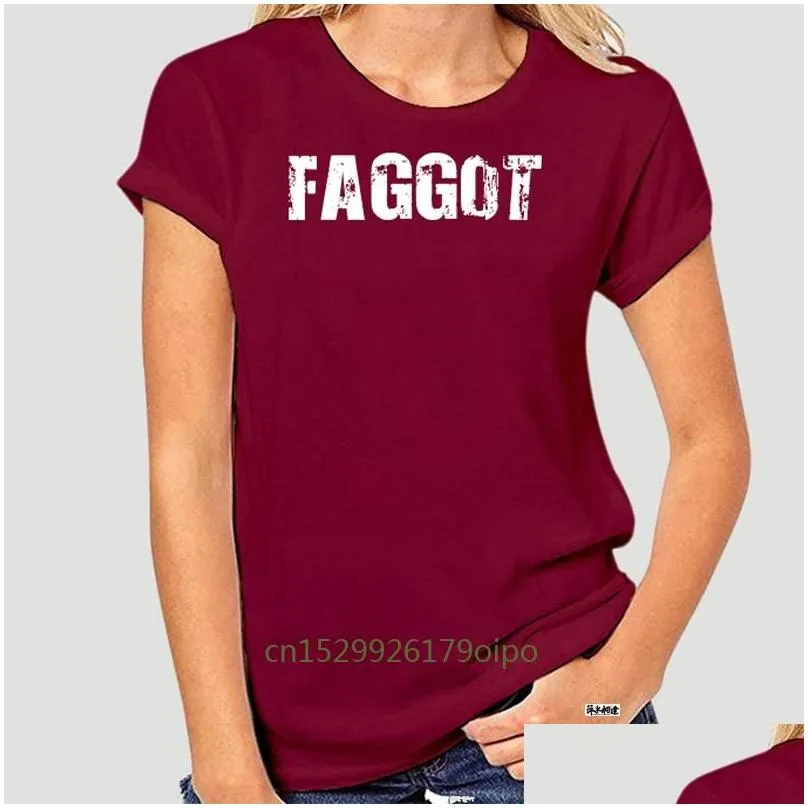 Men`S T-Shirts Mens Men Unique Design Faggot Black Males Tee Shirt 126362 Drop Delivery Apparel Clothing Tees Polos Dhmgb