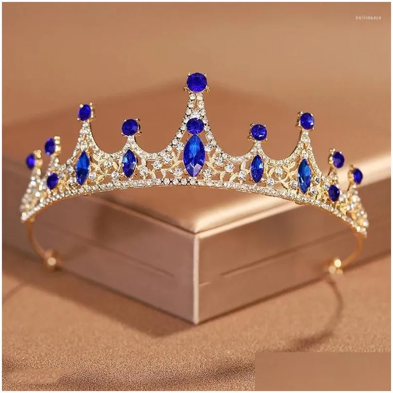 Hair Clips Princess Tiara Crown For Girls Women Wedding Party Bridal Headpiece Accessories Green Black Crystal Birthday Tiaras Mujer