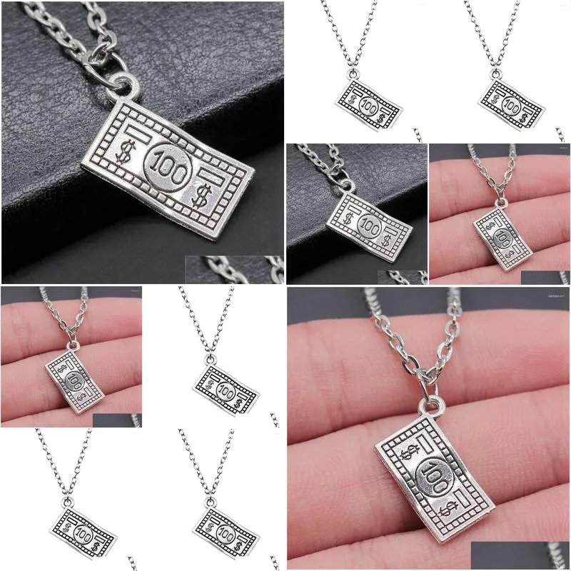 Pendant Necklaces 1pcs Us Dollar Money Chains For Women Accessories Jewelry Making Supplies Vintage Chain Length 43 5cm