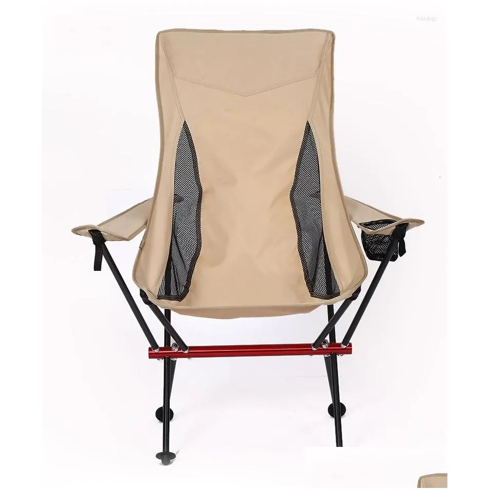Camp Furniture Portable Ultralight Moon Chair Outdoor Folding For Camping With Hand Rest Beach Fishing