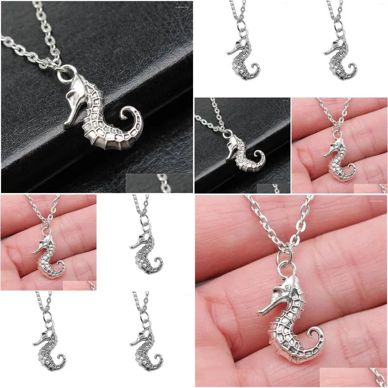 Pendant Necklaces 1pcs Seahorse Choker Accessories Supplies For Jewelry Diy Chain Length 43 5cm