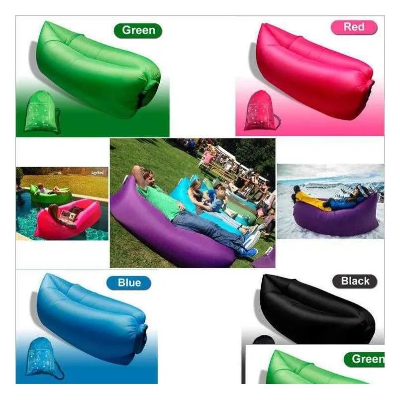 New Lounge sofa Sleeping Bag Lazy Inflatable Beanbag portable Outdoor beach swim pool float mattress travel camping waterproof bed