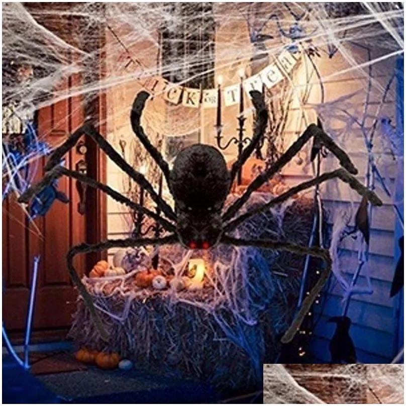 other event party supplies 30cm 50cm 75cm 90cm 125cm 150cm 200cm black spider halloween decoration haunted house prop indoor outdoor  decor