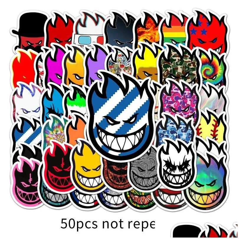 50Pcs/Lot Very cool Spitfre stickers Skateboard Stickers Spitfire Sticker Surf Skate Scooter Mobile Tablet Decals