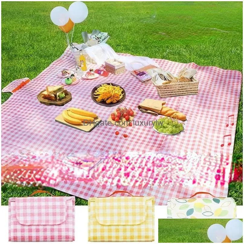 Outdoor Pads Mat Ce Picnic Spring Outing Waterproof Cloth Portable Grass Thickening Drop Delivery Sports Outdoors Camping Hiking And Dh2Hk