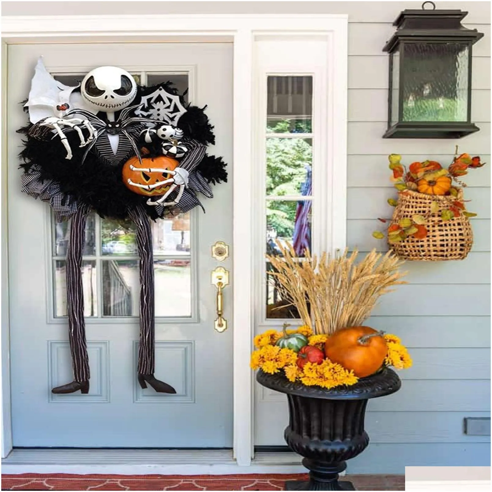 other festive party supplies halloween scary pumpkin garland door hanging holiday horror skeleton decorative props 230826