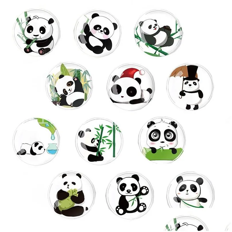 Fridge Magnets Cartoon Panda Magnetic Stick Crystal Glass Home Refrigerator Decoration Stickers 30Mm Drop Delivery Garden Decor Dh6Vz