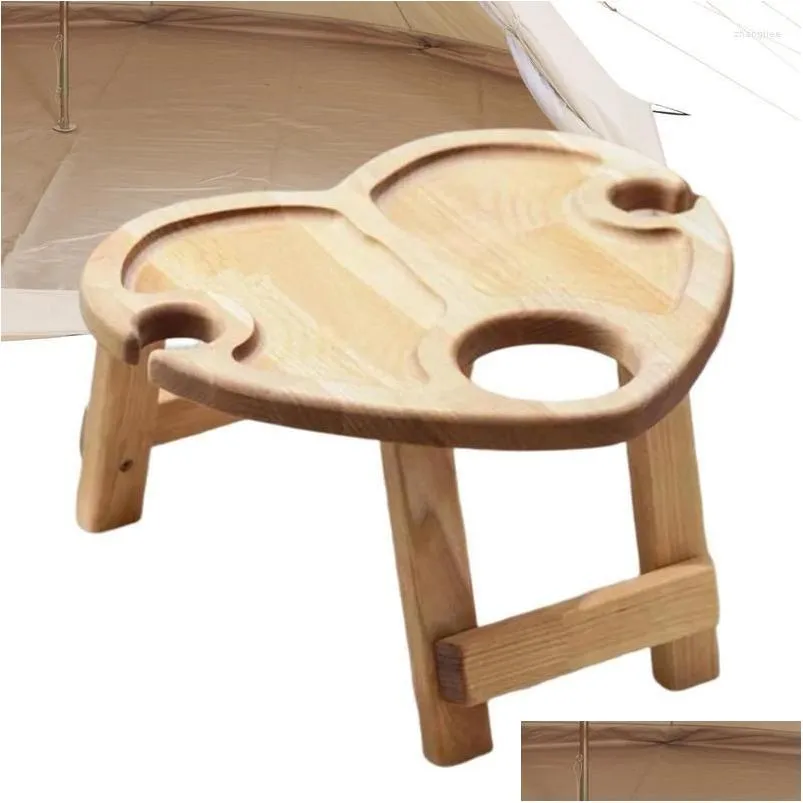 Camp Furniture Beach Wine Table Outdoor Portable Bed Tray With Foldable Legs Breakfast For Sofa Eating Working