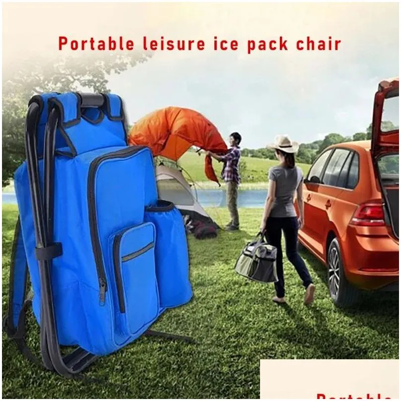 Furnishings 2 in 1 Backpack Chair Folding Camping Chair Bag Fishing Stool Convenient Wearresistantv for Outdoor Hunting Climbing