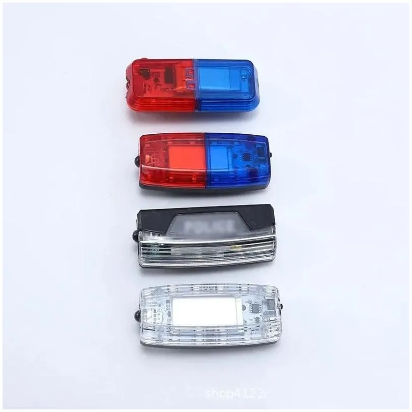 Traffic Light Bicycle Riding Safety Warning Taillight Led Mti-Function Electric Horn Police For Night Running Hiking Cycling Drop Deli Otynp