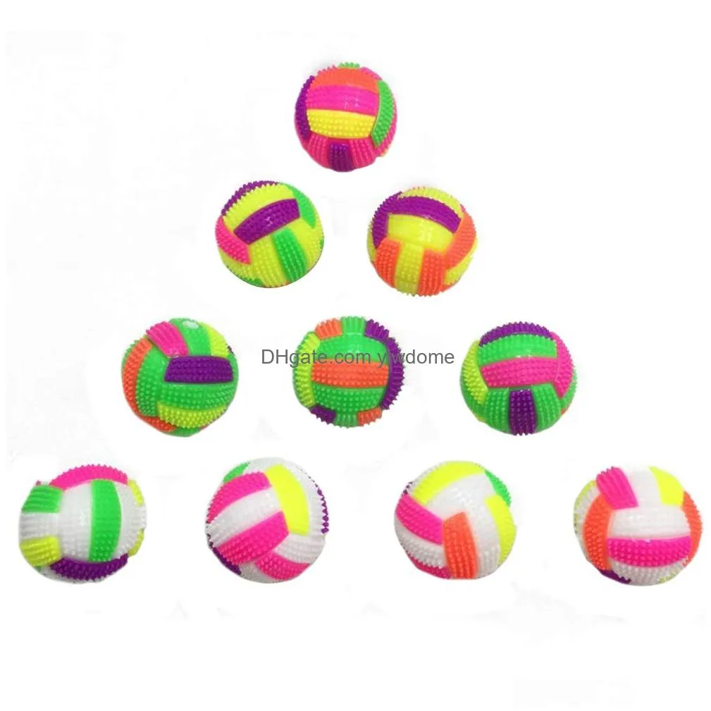 Led Toys Spiky Mas Ball Dog Chew Bouncy Soccer Shaped With Flashing Light For Children Pet Toy Drop Delivery Gifts Lighted Dh9Pp