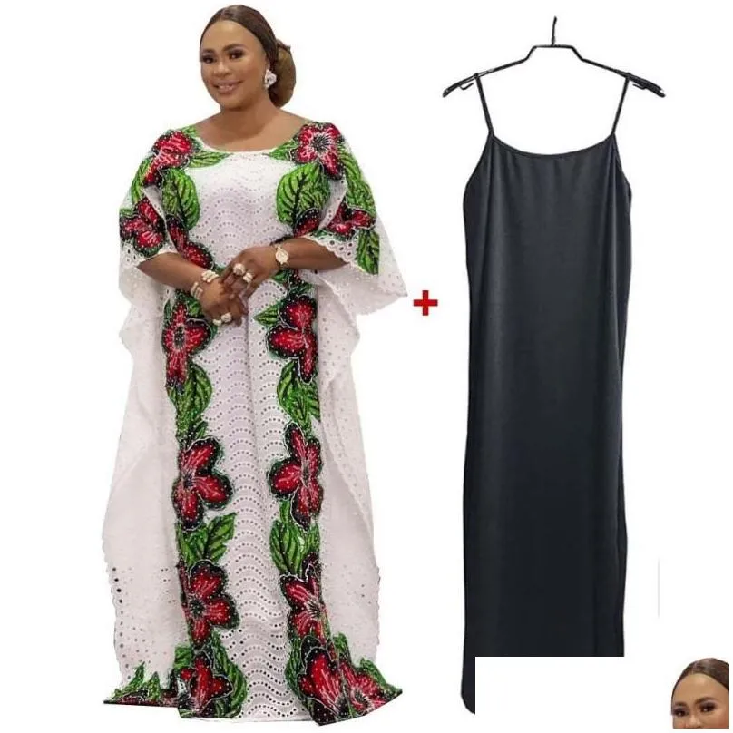 Ethnic Clothing Large Size Style Evening Dresses Women Dashiki African Robe Morocco Hollowed Gown Luxury Dubai Kaftan Abaya Muslim Dr Dh6Vv