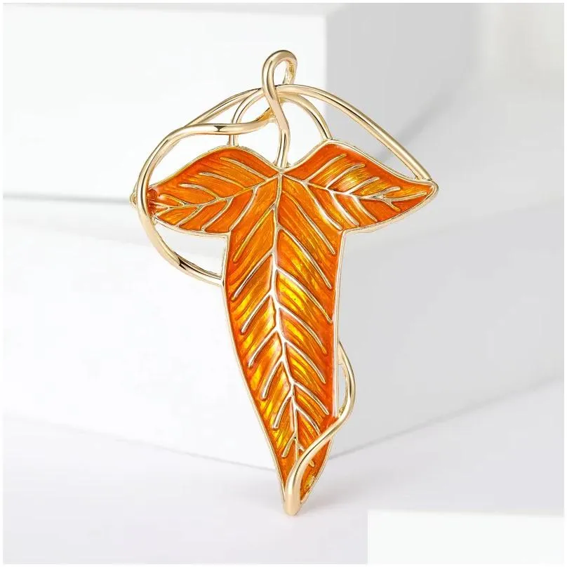 Brooches Trendy Enamel Leaf For Women Unisex 4-color Leaves Office Party Brooch Pins Gifts