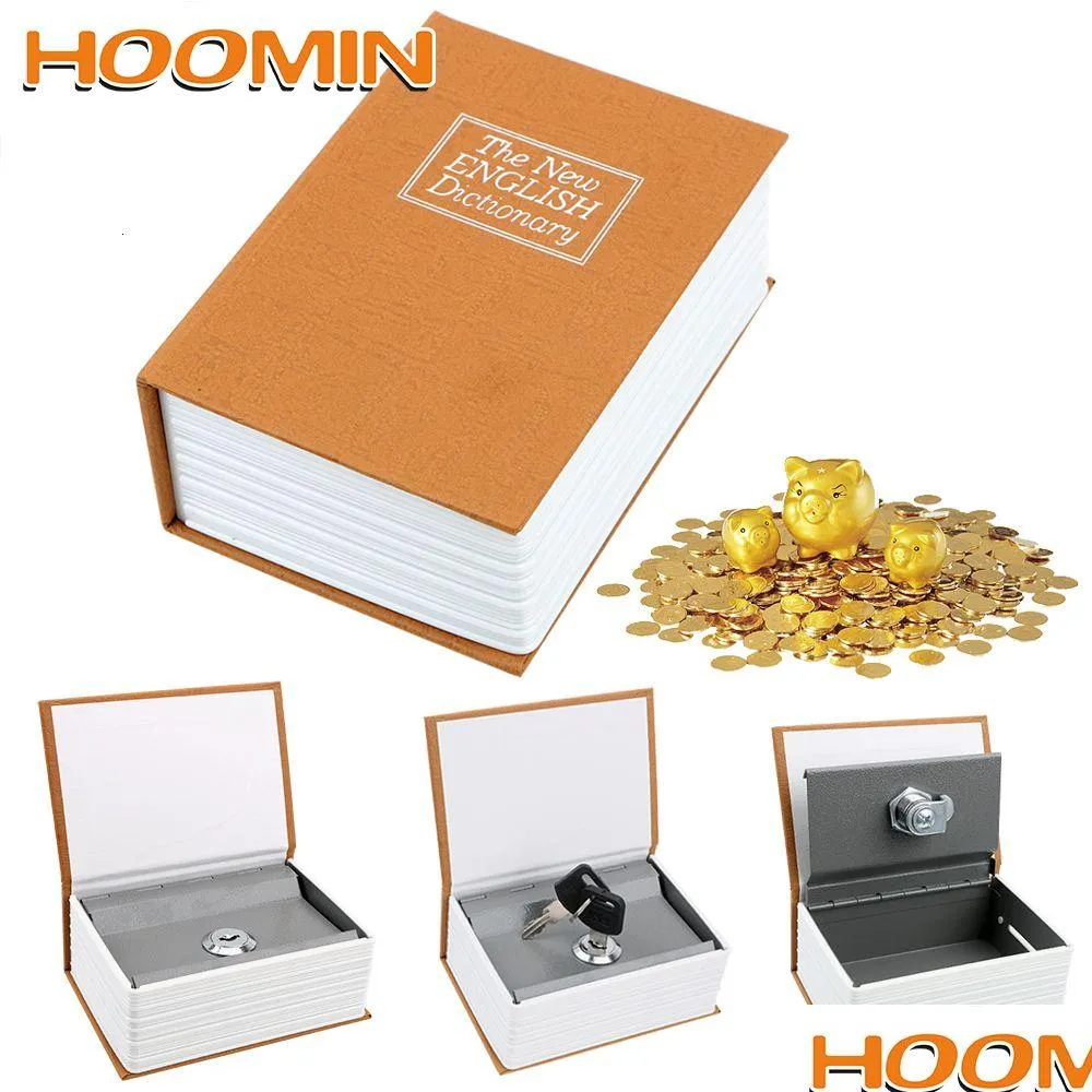 storage boxes bins hoomin dictionary coin piggy banks small money saving with hidden secret security safe lock birthday gift for kids