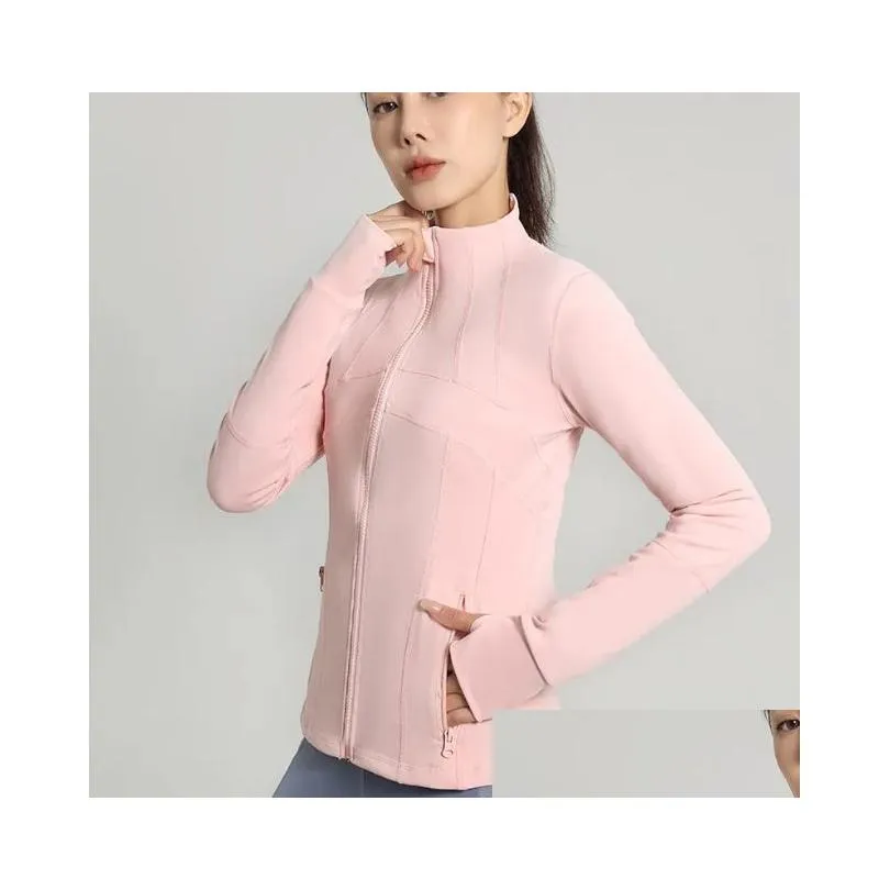 Active Sets Lu-089 Yoga Jacket Womendefine Workout Sport Coat Fitness Sports Quick Dry Activewear Top Solid Zip Up Sweatshirt Sportwe Otpsy