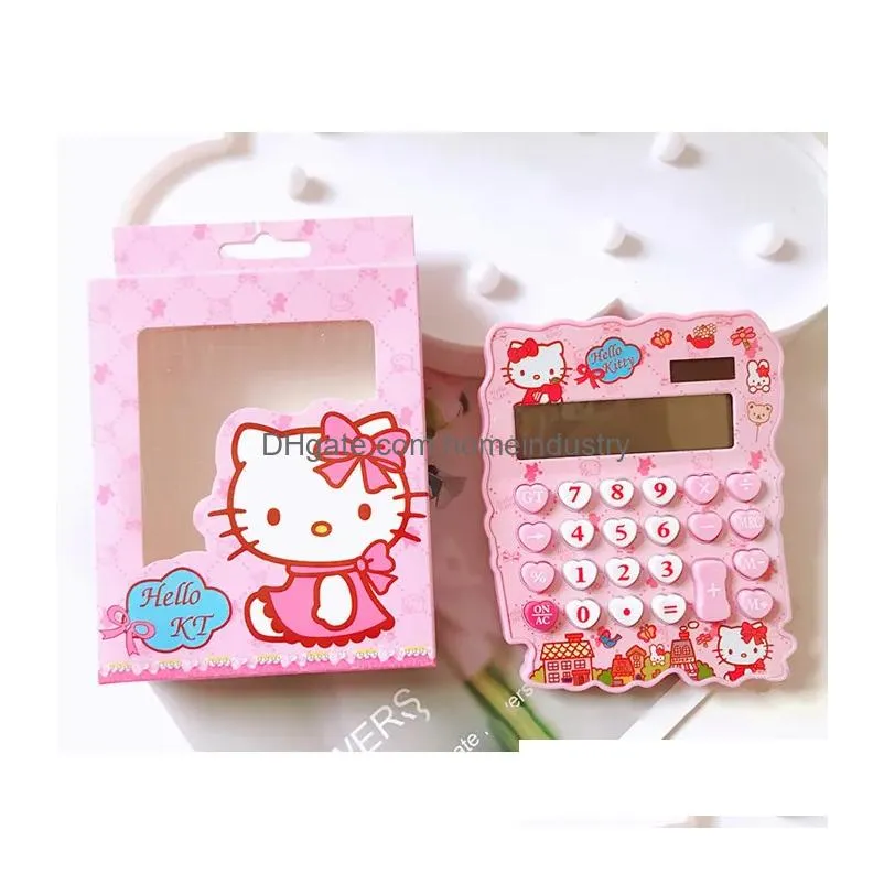 Calculators Wholesale 12 Digits Solar Cute Kitty Calcator Clear With Pen And Notebook Calcated Calcadoras Learn Gifts Blessings 220510 Dhnqn