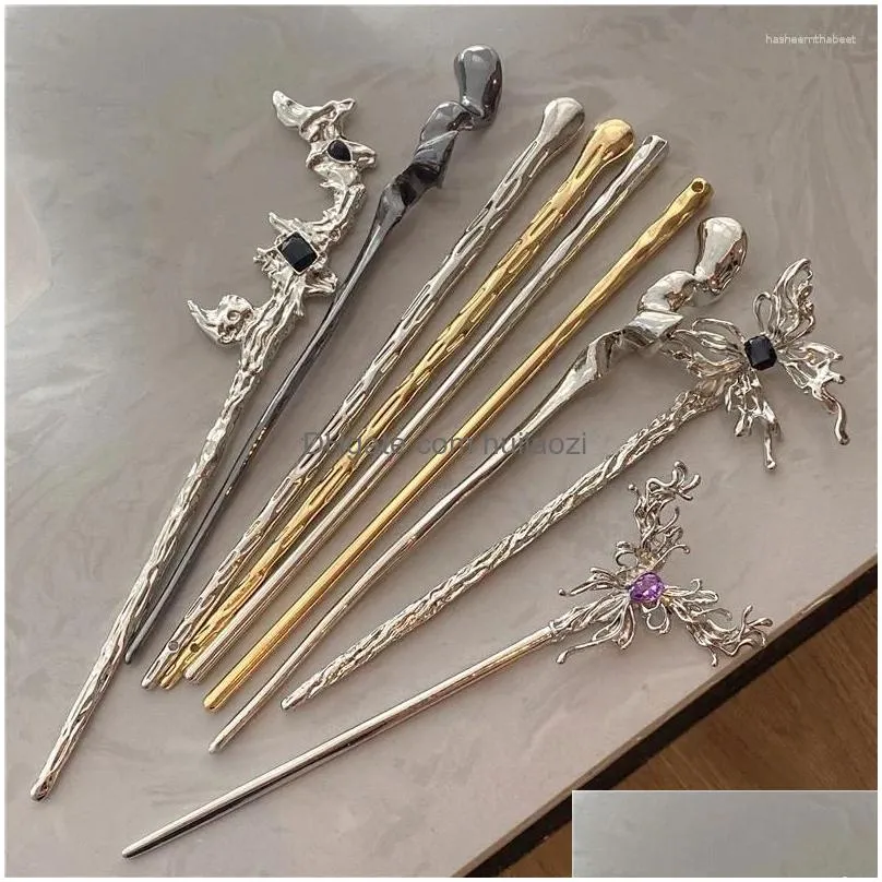 hair clips fashion butterfly sticks for women metal clip pins minimalist irregualr girls hairpins bun maker headwear
