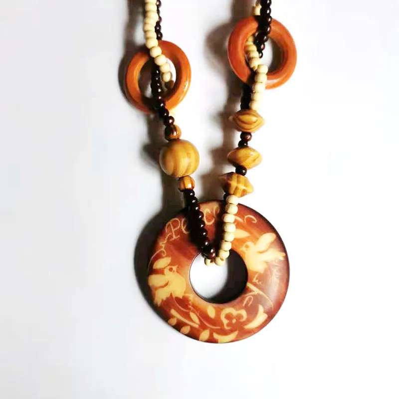 Pendant Necklaces 2023 Boho Jewelry Ethnic Style Long Hand Made Bead Wood Elephant Necklace For Women Price Decent Wholesale Dropship Otbqw