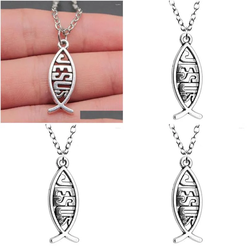 Pendant Necklaces 1pcs Jesus Fish Neck Necklace Accessories Jewelry For Men Crafts Chain Length 43 5cm