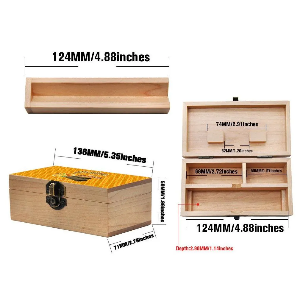 Other Smoking Accessories Smoke Kit Wood Stash Box With Rolling Tray Tobacco Herbal Storage For Pipe Bong Drop Delivery Home Garden Ho Dhfgc