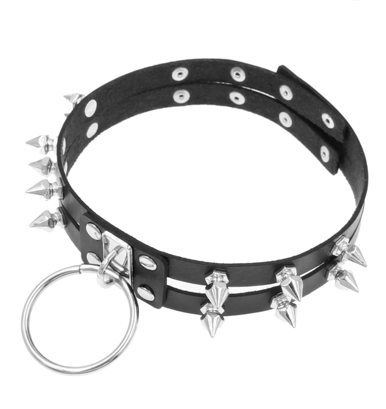 Chokers Gothic Black Spiked Punk Choker Collar Spikes Rivets Studded Chocker Necklace For Women Men Bondage Cosplay Goth Je Dhgarden Dhlyi