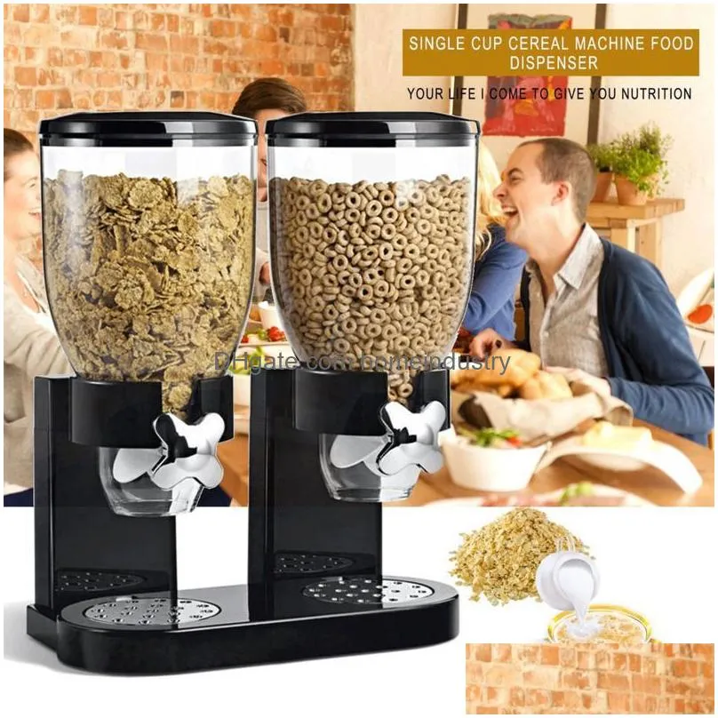 Food Savers & Storage Containers Cereal Dispenser Candy Dry Container Countertop Rotating Knob For Nuts Rice Granola 230504 Drop Deliv Dho3U