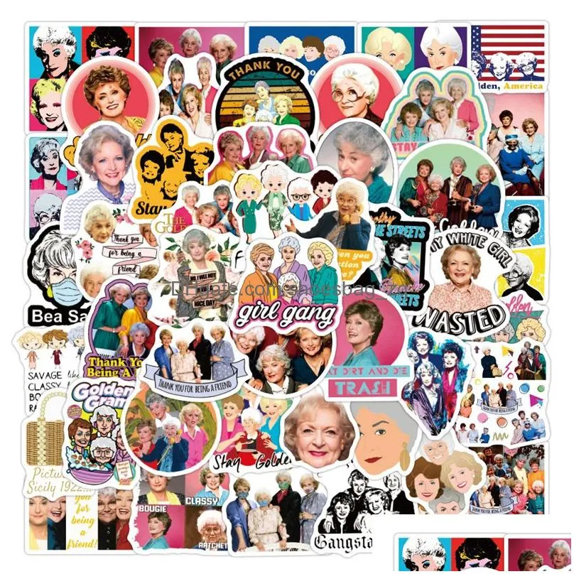 50Pcs TV Show The Golden Girls stickers golden grams Graffiti Kids Toy Skateboard car Motorcycle Bicycle Sticker Decals Wholesale