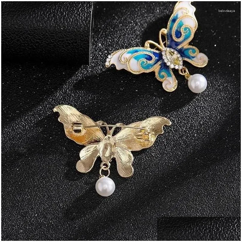 Brooches Butterfly Rhinestone Animal Pin Simulated Pearl Charm Brooch Garment Accessories