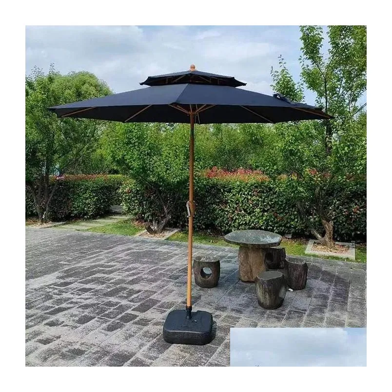 Tents And Shelters 2.7M Double-Layer Fold Big Garden Parasol Windproof Umbrella Large Outdoor For Beach Fishing Shade